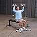 Body-Solid (GFB350B) Adjustable 600 lbs. Capacity Flat Utility Weight Bench for Strength Training, Stretching, Ab Exercises, and Dumbbell Curls, Black