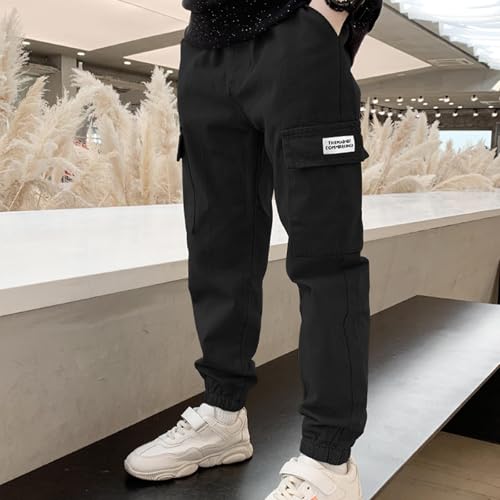 Boys Cargo Pants Teens Casual Baggy Athletic Jogger Trousers Kids School Uniform Y2K Sweatpant with Pockets2
