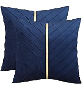 Tosleo Gold Leather Decor 18x18 Inch Brown Velvet Throw Pillow Covers