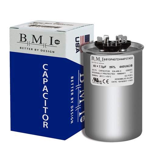 チップス 40 + 7.5 uF x 370 or 440 VAC Round - BMI USA Made Capacitor