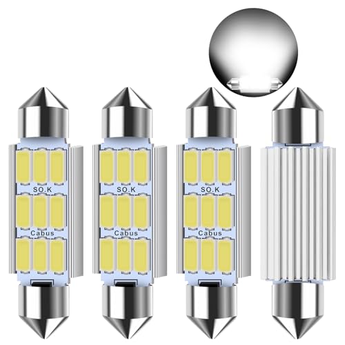 Safego 4 x C5W 42 MM LED 5730 9SMD Voiture Ampoule toit 211-2 578 212-2 ODB Plafonnie la lumière de plaque d'immatriculation DC 12V Blanc Pur 6000K LED Dome Festoon