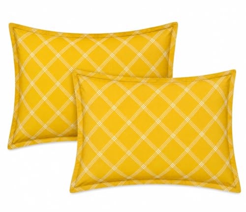 Image of RD TREND Presents 210 TC Super Soft Glace Cotton Check Print Pillow Covers Set of 6 (3 Pairs) | Size - 18x28 Inches, Ultra-Soft Cooling & Breathable Color- Multi-3