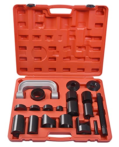 DHA 21 Piece Heavy Duty Master Ball Joint Press Kit & U Joint Removal Tool with 4x4 Adapters for Most 2WD and 4WD Car and Light Truck Vehicle