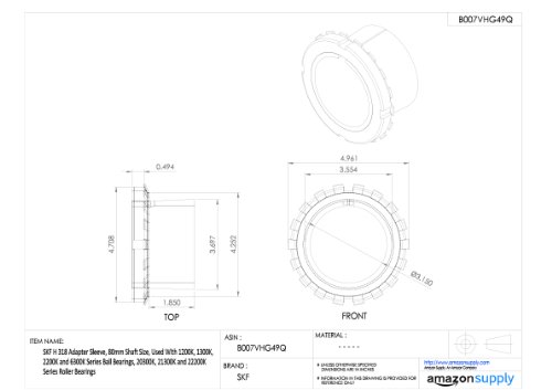 image for SKF H 318 Adapter Sleeve, 80mm Shaft Size, Used With 1200K, 1300K, 220