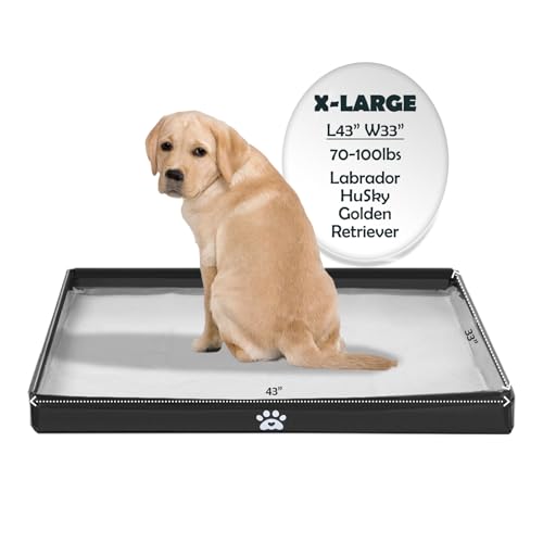 MEEXPAWS Riesen Hundetoilette faltbar, Extra große PIPI Pad Halterung mit hohem Rand (110x83 cm), wasserdichte Unterlage für große Hunde, leicht reinigbar (Hundeklo Indoor, Seniorhunde