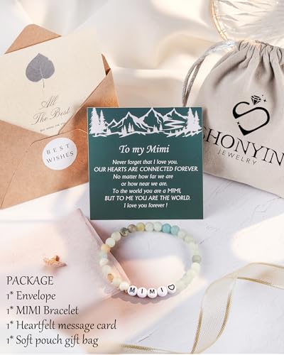 Shonyin Nana/Mimi/Gigi/Daddy Gifts,Natural Stone Bracelet Valentines Mother's Day Christmas Birthday Gifts for Women Men4