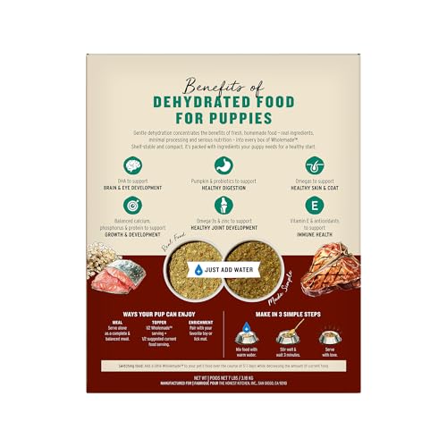 Image of The Honest Kitchen Human Grade Wholemade Whole Grain Beef & Salmon Dehydrated Puppy Dog Food, 7lb Bag (Makes 28lbs)