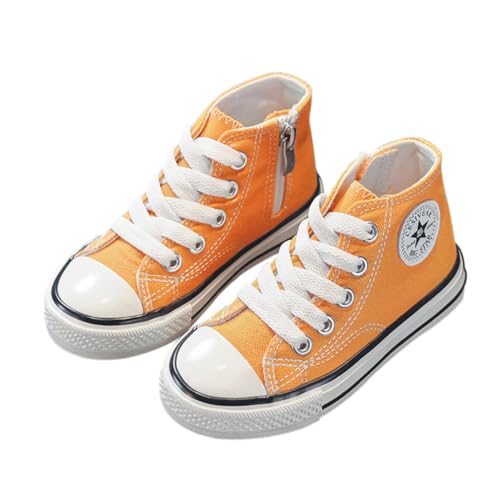 Image of SIUSUMFO Sneakers Child Canvas Kid Walking Trainers Sport Shoes Boys Girls Athletic Outdoor Classic Casual (B - Yellow,9)