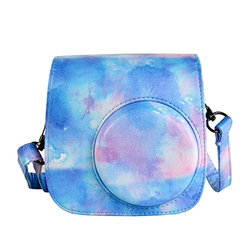 Rieibi PU Leder Mini 11 Hülle, Tasche für Fujifilm Instax Mini 11/Mini 9/Mini 8/Mini 8+, Kameratasche für Sofortbildkamera mit verstellbarem Schultergurt Cover