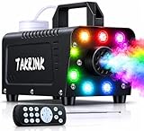 TAKRINK Máquina de Humo 900W con 8 Luces LED RGB de 16 Colores Control Remoto Inalámbrico y Niebla Automática Fog Machine Portátil para Fiestas Bodas Discotecas DJ y Eventos Especiales