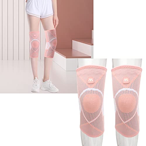 Joelheira para Exercícios, Joelheiras Elásticas de Alta Densidade Rosa de 4 Lados para Prevenção de