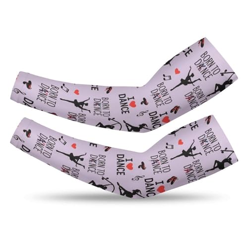 Meaudiwes Fashion Cooling Arm Sleeves Unisex Arm Sleeves Love Dance Life
