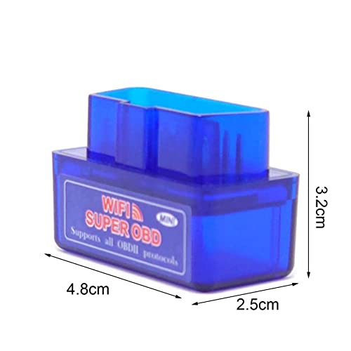 Car Diagnostic Scan Tool High Sensitivity Plug And Play Fault Code Reading Wifi Wireless Diagnosis Car-Checking Light Code Reader Durable Car Tester Car Accessory Blue #TOP6