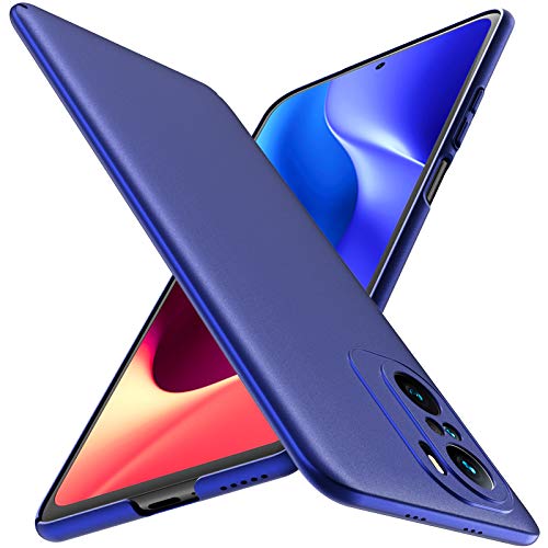 ORNARTO Hoes voor Xiaomi Poco F3, ultradun, slank, anti-kras, fijnmat, eenvoudige telefoonhoes, afdekking, bumper, hardcase voor Xiaomi Poco F3 (2021) 6,67 inch, blauw