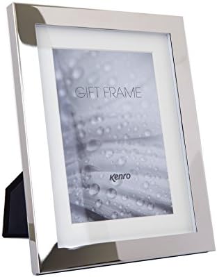 Kenro Eden Delicate Series 6x4 inch / 10x15cm Photo Frame Polished Silver with Ivory Mount - SM1015