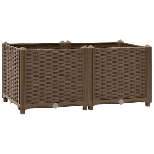vidaXL Lit Surélevé Jardinière Lit de Plantation Pot de Plantes Bac à Fleurs Jardin Balcon Terrasse Extérieur 80x40x38 cm Polypropylène