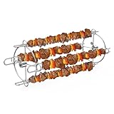 onlyfire Universal Stainless Steel Rotisserie Skewers Rotating Kebab Maker, Shish Kabob Set for Most Grills