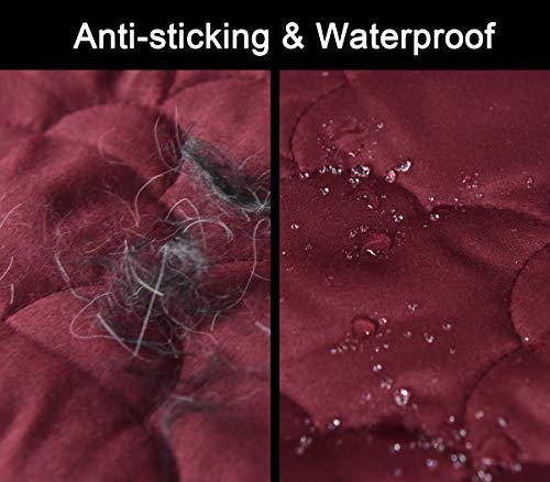 Chhkon Waterproof Nonslip Recliner Cover Stay In Place, Dog Couch Chair Cover Furniture Protector, Ideal Loveseat Slipcovers For Pets And Kids (Burgundy, 23'') #TOP4