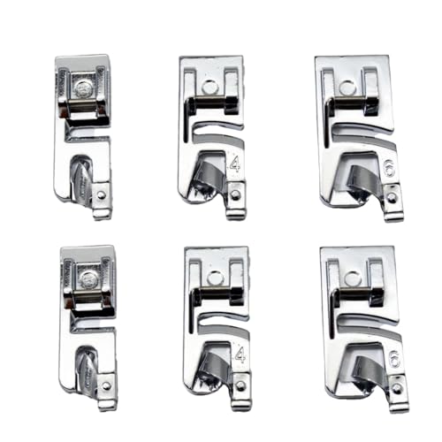 Set de 6 Pies Dobladillo Enrollado 3mm 4mm 6mm Para Máquina de Coser miniatura 1
