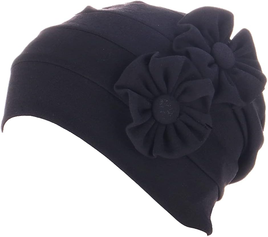 JarseHera4 Pieces Women Turban Flower Headwear Vintage Caps Elastic Beanie Muslim Head Cover