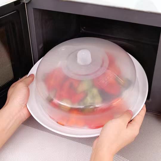 Cloche De Protection Pour Micro-ondes - Couvercle Anti-éclaboussures Perforé, Transparent, 2 Tailles (17cm Et 23cm)