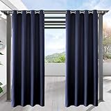 LIFONDER Patio Blinds Outdoor Curtains Waterproof - Heavy Grommet Blackout Curtains Outdoor Drapes F