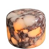Marmorlampe Nachtlicht Touch-Nachttischlampe für Schlafzimmer, wiederaufladbare kleine Schreibtisch-Nachttischlampe vom Typ C, augenschonende dimmbare LED-Ambientelampe (Calacatta Purple)