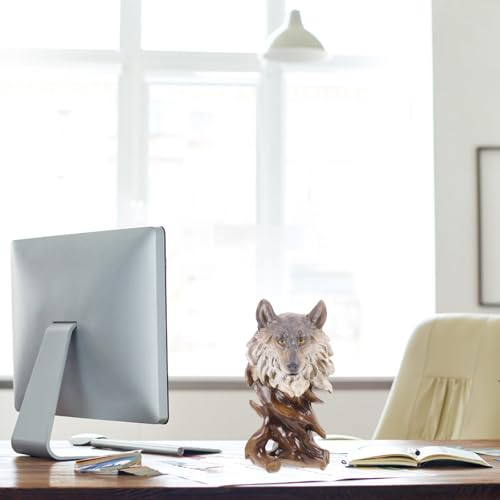 Cabeza de Canino Marrón de Resina Decoración Duradera para Escritorio de Interior 5