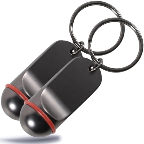 Kerafactum Lot de 2 porte-clés d'hôtel classiques de qualité supérieure - Élégant pendentif pour clés de voiture, clés d'hôtel, abri de jardin, hôtel - Porte-clés avec anneau en caoutchouc - Non