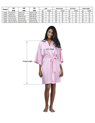 SIORO Women's Silk Kimono Bathrobes Sexy V Neck Satin Robes for Women Sleepwear Pjs Loungewear S-XXL
