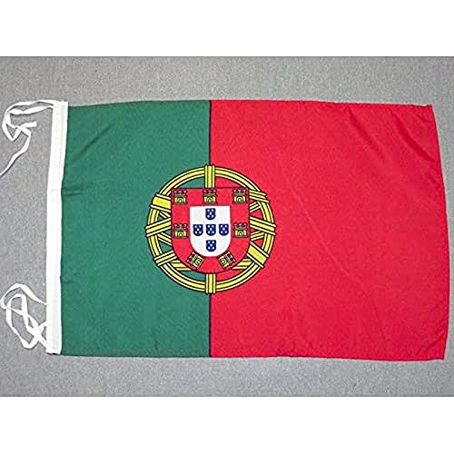 AZ FLAG Bandeira de Portugal 45 x 30 cm - BANDERINA portuguesa 30 x 45 cm cordas