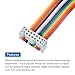 MECCANIXITY 1 Pcs 14 Pin Flat Rainbow Ribbon Cable FC/FC Female Connector 4.9FT 2.54mm Pitch Breadboard Jumper Wires for Electronic Projects