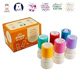 Stamp Enjoy - 6 Self-Ink Flash Stamp Set, Multicolor Teacher Stamps for Classroom, Stamps for Teachers, Pre-Inked, Refillable Stamps (Celebration Set)