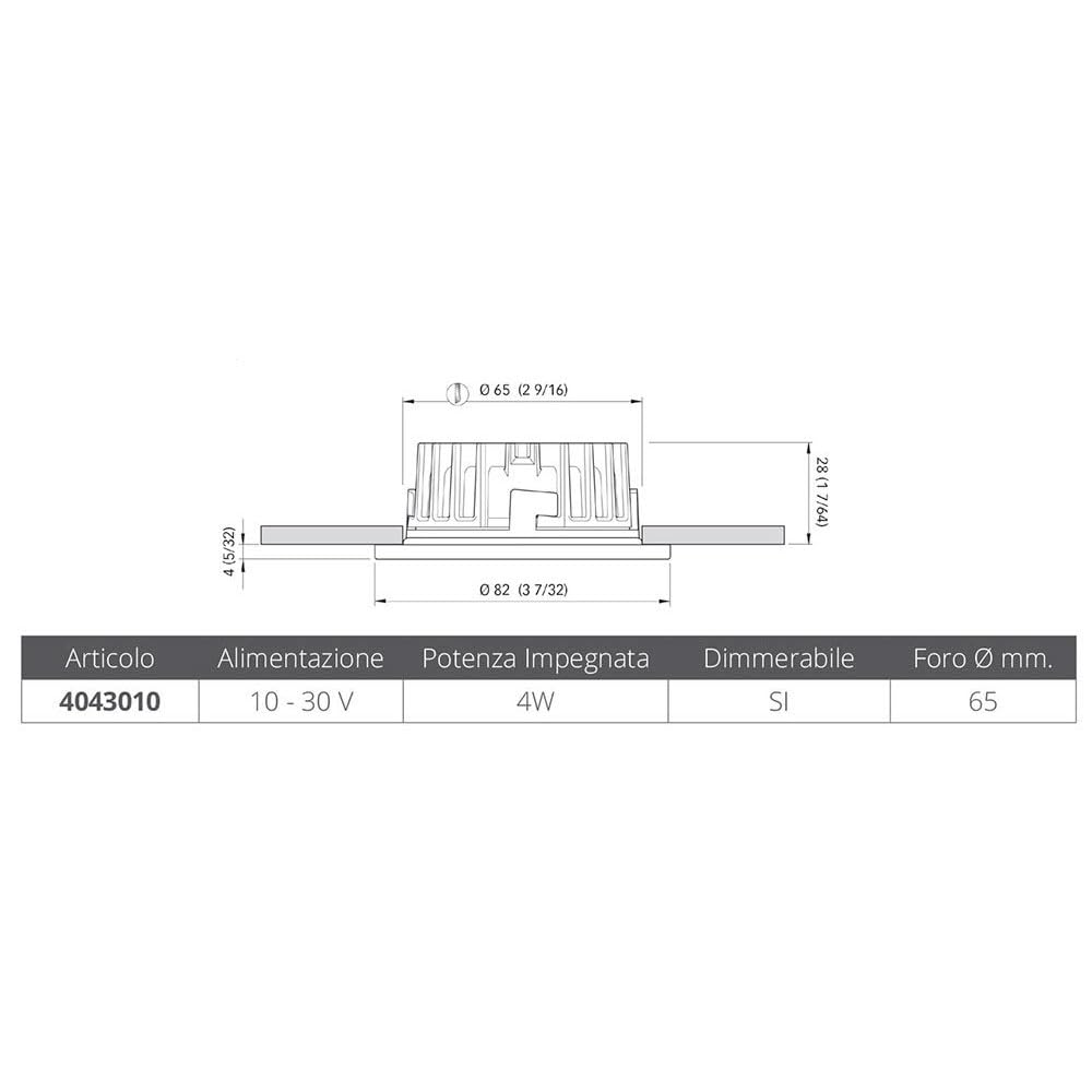 QUICK LUZ KAI XP HP LED CAL 4W 1030 INOX 1P