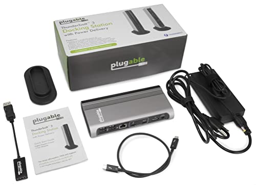 Plugable Thunderbolt 3 Dock Compatible With Macbook And Windows With Thunderbolt 3, Charges Laptop, Adds Hdmi/Displayport Up To 4K 60, Ethernet, 5 Usb 3.0 Ports - Limited Stock Replaced By Tbt3-Udz #TOP6