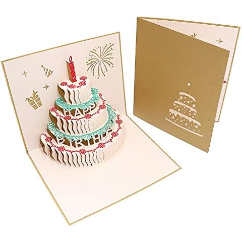Pop Up 3D Cake Cards, Creative Gifts Cards for Birthday, Mother's Day, Marriage Anniversary,Lovers (Birthdaycake) Cover