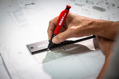 SOLA WMD 500 - Digitaler Winkelmesser - Länge 500 mm - Anschlagwinkel mit LCD Anzeige für exakte Winkelmessungen - Schreinerwinkel digital - Winkelmesser mit Lineal für Metall- und Holzbearbeitung