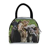 Lunch Bag Farm Animal Cow Cattle Insulated Lunch Box Leakproof Zippered Lunch Tote Bag Large Cooler