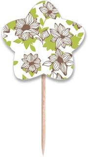 Palillos de dientes con diseño de flores, color marrón claro