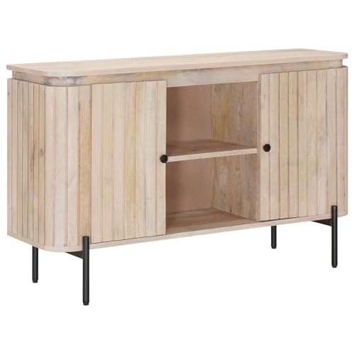 Armario moderno de salón de 105 cm con estantes y cómoda de madera de mango 2