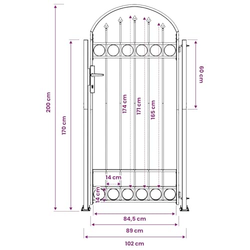 Puerta exterior segura usando el poste de valla Assen rectangular de acero 4
