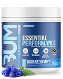 RAW Essential Performance Non-Stim Pre-Workout Powder - Preworkout for Endurance Strength & Focus Without Caffeine or Stimulants - Creatine Monohydrate, L-Citrulline & Beta Alanine - Blue Rathberry