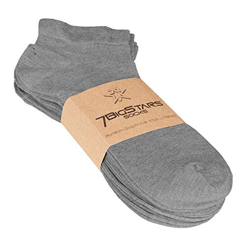 7Bigstars Men Bamboo Ankle Sock - 6 Pack - Thin Breathable Soft Solid Seamless Low Cut - Sock Size 9-11 Shoe 6-9 M Grey #TOP1