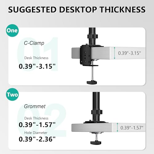WALI Triple Monitor Mount, 3 Monitor Desk Mount for Screens 13-33 Inch, Multiple Monitors Stand with Tilt, Swivel, Rotation, Mounting Holes 75/100 mm, Black by WALI - Image 5
