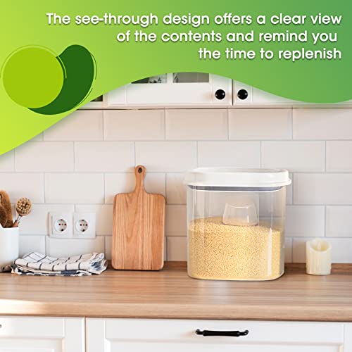 Tbmax Airtight Food Storage Container -10 Lbs / 5.3Qt Rice Container With Easy Seal Lid & Measuring Cup For Flour, Cereal, Dry Food Storage And Kitchen Pantry Organization #TOP2