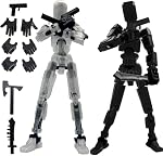 𝐀𝐬𝐬𝐞𝐦𝐛𝐥𝐲 𝐂𝐨𝐦𝐩𝐥𝐞𝐭𝐞𝐝 Titan 13 Action Figure Set, Titan 13 Robot Action Figure 3D Printed Robot 13 Action Figure Articulated, for Collectors Desktop Decorations (Black Transparent)