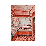 NFFBGFD Póster vintage de carnicería en lienzo, decoración de dormitorio, decoración de paisaje, regalo, 60 x 90 cm