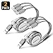 SDBAUX Multi USB Charger Cable Retractable 2Pack 4ft 3 in 1 Multiple Charging Cord Adapter with Mini Type C Micro USB Port Connectors Compatible with Cell Phones Tablets Universal Use (Charging Only)