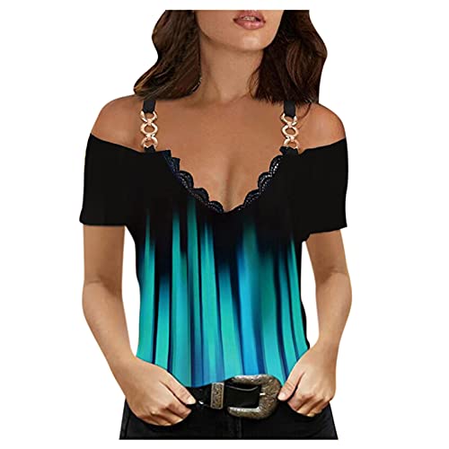 Wander - Camiseta de manga corta para mujer, diseño de leopardo, Negro , XXL