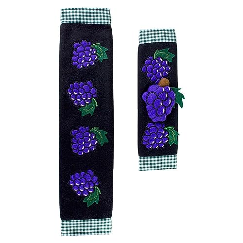 Kitchen Appliance Handle Covers with Grape Design Set of 2